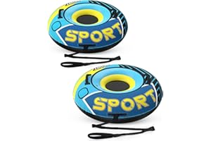 VISTOP Snow Tubes for Sledding Heavy Duty with Premium Canvas Cover Kids and Adults - Commercial Grade Sled Thickened Bottom, Toboggan Winter Slider Outdoor Fun Toys for 3-5 4-8 Children Boys Girls Gift