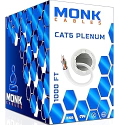 MONK CABLES | CAT6 Plenum Cable 1000ft