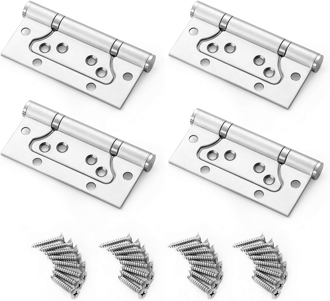 Flush Door Hinges,4 pieces Heavy Duty Stainless Steel Small Flush Hinge