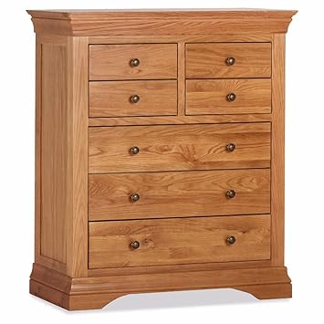 Doral Wide Chest Of Drawers Solid Oak With Oak Veneers 3 Over 4