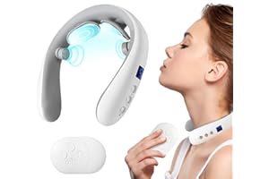 HANASCAR Neck Massager with Heat, Portable Electric Neck Massager for Pain Relief Deep Tissue, 10 Modes&16 Levels, 130g Ultra-Light Wear, Relax Gift for Her/Him/Friend/Dad/Mom