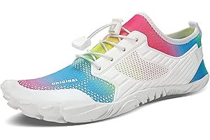 Mens Womens Athletic Water Shoes Hiking Quick-Dry Aqua Socks Barefoot Beach Pool Swim Shoes Water Sports Shoe, Multicolor, 8.