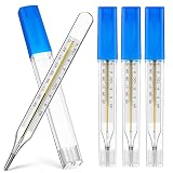 Glass Cuban Temperature Thermometers: Thermometers for Fever - Old Fashioned Axillary & Oral Thermometer for Adults Kids Elderly ℃ & ℉