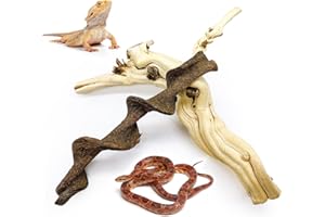 BNOSDM Reptile Branches, 15-17inch Snake Climbing Branch, Terrarium Wood Branch Decor, Bearded Dragon Tank Climbing Accessories for Lizard, Gecko, Chameleon, Frog, 2Pcs
