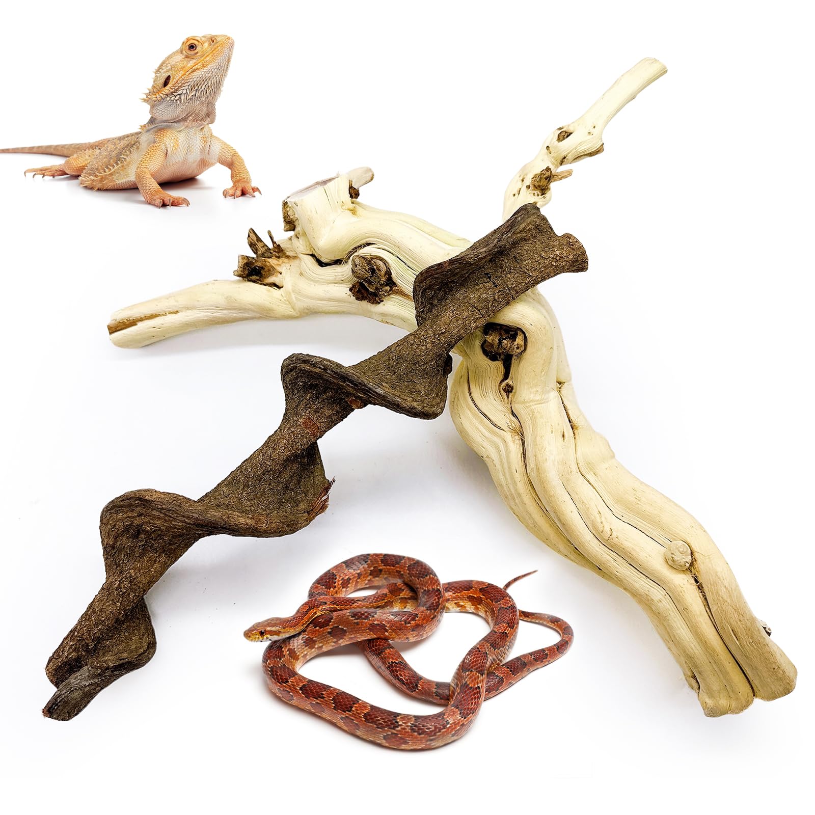 Photo 1 of BNOSDM Reptile Branches, 15-17inch Snake Climbing Branch, Terrarium Wood Branch Decor, Bearded Dragon Tank Climbing Accessories for Lizard, Gecko, Chameleon, Frog, 2Pcs