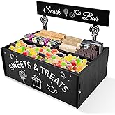Kuabiz Snack Organizer for Countertop Wooden Snack Bar Container 4 Compartment Food Storage Bins Basket Snacks Bar Station for Chips Candy Pantry Kitchen Cabinets Table Supplies