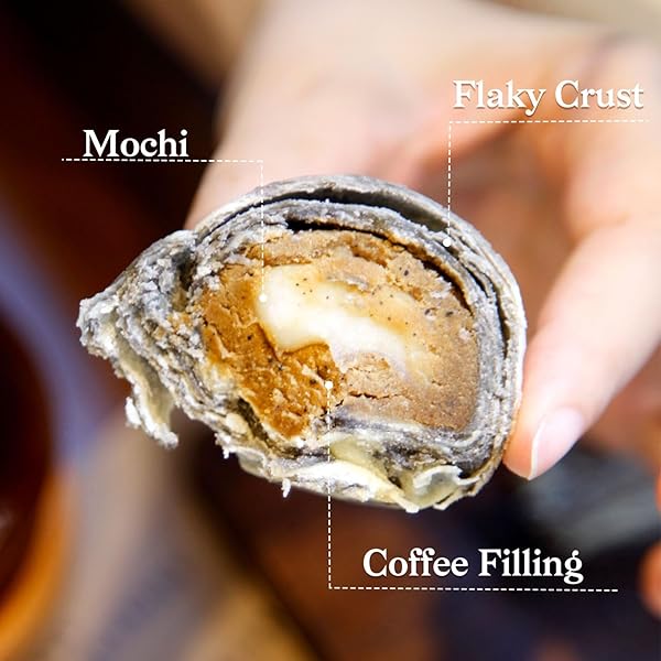 ONETANG MACCHIATO PASTRY, MOONCAKES, MOCHI DESSERT, COFFEE FILLING, 2023 MID-AUTUMN FESTIVAL, DESSERT GIFTS, 8.47 OZ (2.11OZ*4PCS)