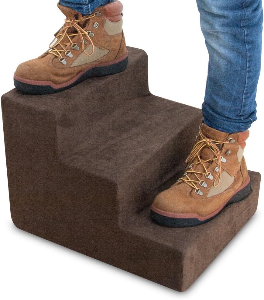 Made in USA Pet Steps/Stairs with CertiPUR-US Certified Foam for Dogs & Cats by Best Pet Supplies - Dark Brown, 3-Step (H: 13.5"), Model:ST200C-S : Pet Supplies