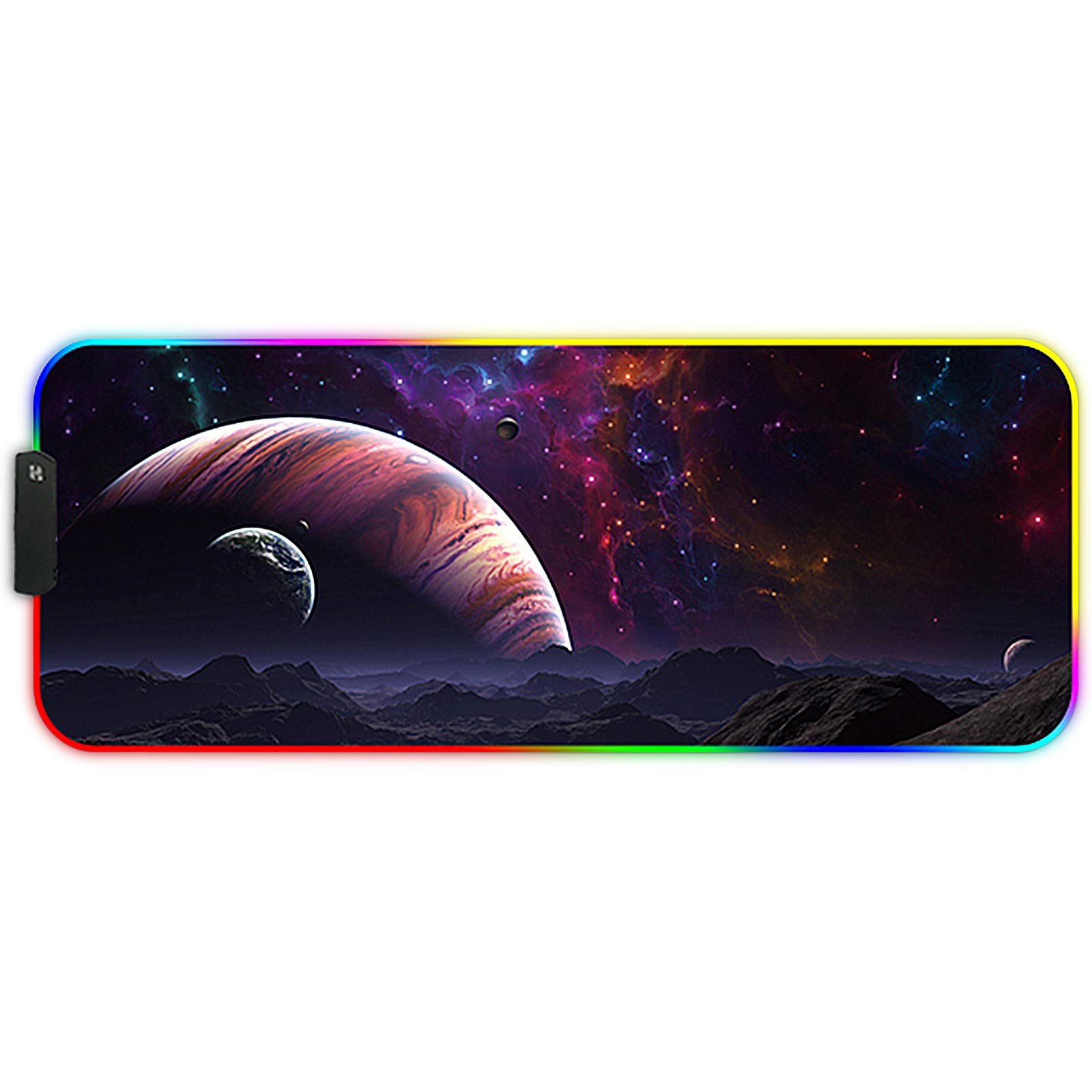 DORRISO Large RGB Gaming Mouse Pads 800x300x4mm Led Mousepad Soft Computer Keyboard Mice Mat for Macbook, PC, Laptop, Desk Gaming Mouse Pads Starry Sky