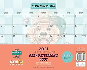 2021 Magnetic Refrigerator Calendar Gary Patterson Wall Calendar Pad by Bright Day, 16 Month 8 x 10 Inch (Dogs)