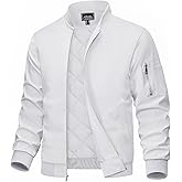 MAGCOMSEN Men's Bomber Jacket Casual Windproof Quilted Jacket Full Zip Windbreaker Winter Warm Varsity Jacket with Pockets