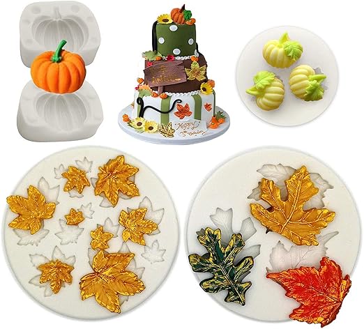 Amazon Com Pumpkin Maple Leaves Mold Yawooya Fall Fondant Molds