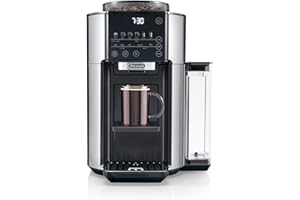De'Longhi True Brew Drip Coffee Maker, Built in Grinder, Single Serve, 8 oz to 24 oz, Hot or Iced Coffee, Stainless, CAM51025MB