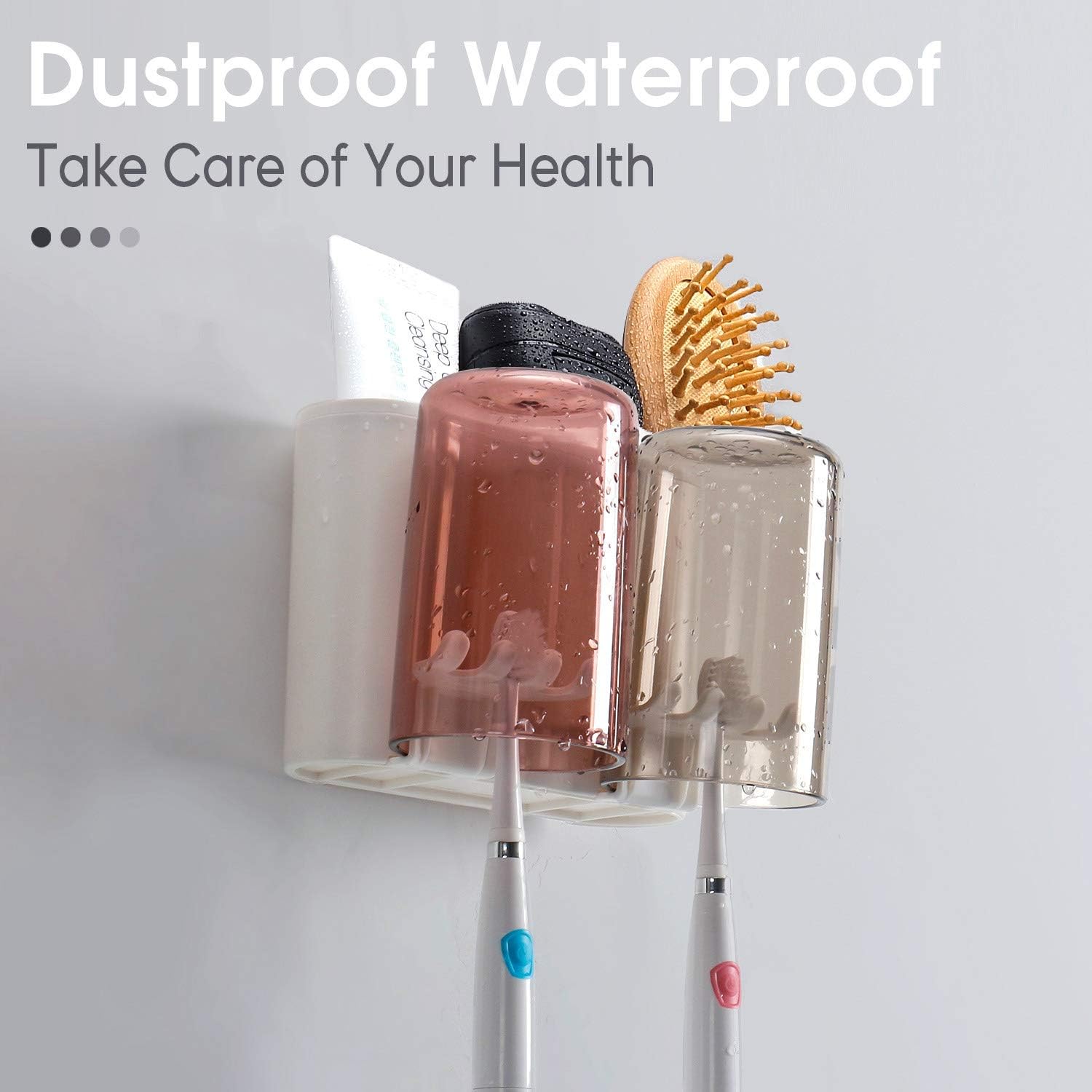 iHave Toothbrush Holder, Couple Toothbrush Holder Wall Mounted Set, Electric Toothbrush Holder for Bathroom: Home & Kitchen