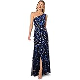 Adrianna Papell Womens Bead One Shoulder Dress