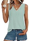 AUTOMET Women Summer Tank Top Eyelet Embroidery