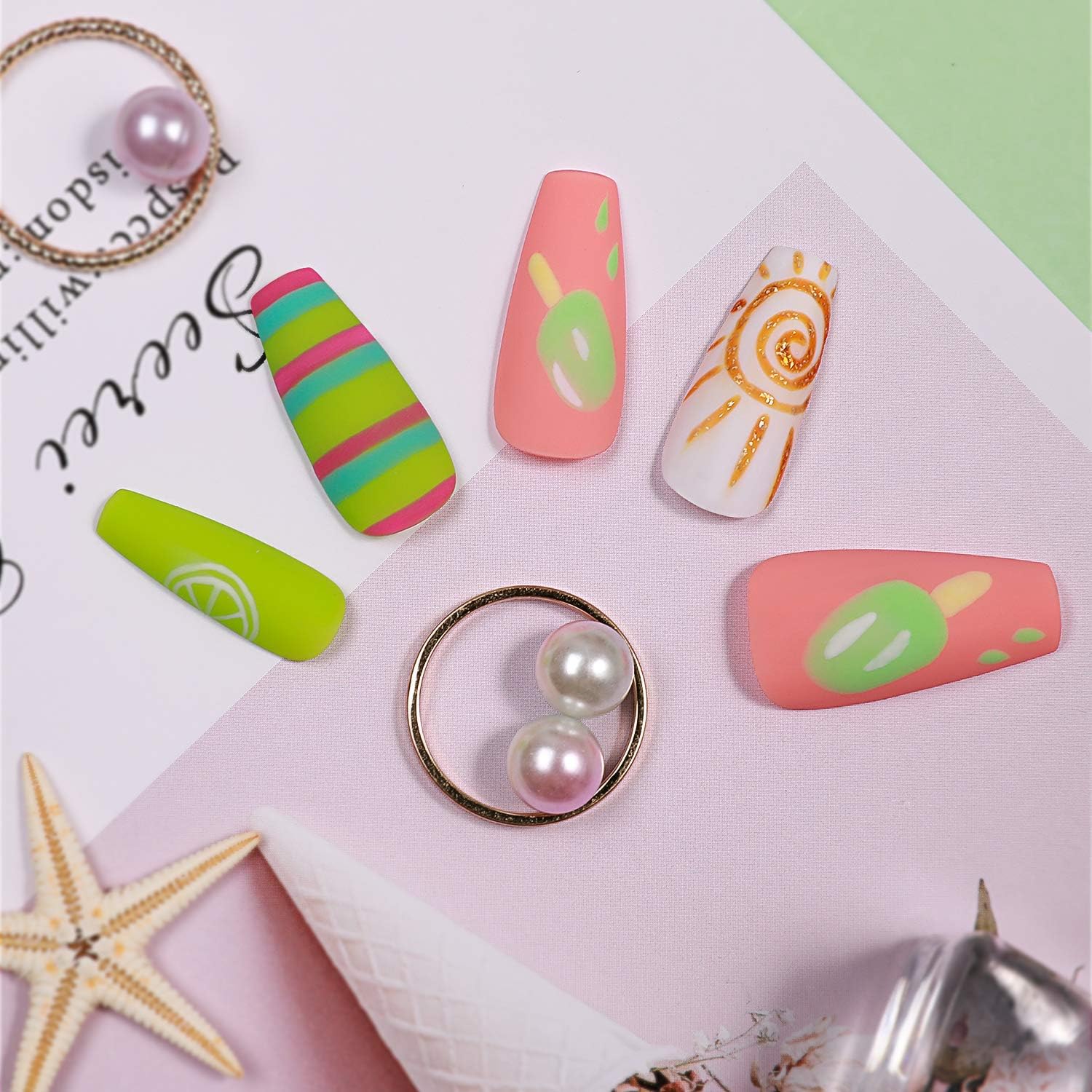 Beetles Neon Gel Nail Polish Set, Neon Orange Hot Pink Blue Yellow Green Purple 6 Colors Soak Off U V LED Gel Nail Kit, 7.3ml Each Bottle : Beauty
