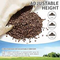 LOFE Organic Buckwheat Pillow for Sleeping