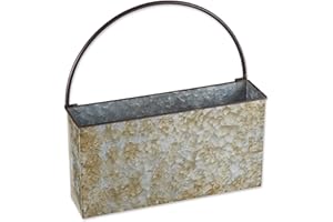 DII Galvanized Planter Collection Wall Hanging, Rectangle, 14.5x4x14.5, Iron