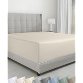California Design Den Luxury 600 Thread Count Queen Fitted Sheets, Cream | 100% Cotton Sateen Backed by Good Housekeeping Seal, Soft &amp; Smooth, 16" Deep Pocket, All-Around Elastic, No-Pop Fit, Durable