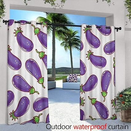 Amazon Com Loveeo Eggplant Outdoor Grommet Window Curtain Cute