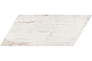 SomerTile FNURTNBL Vintage Naveta Porcelain Floor & Wall Tile, 7.125" x 16.375", Blanc,,, White, Brown