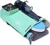 WANDF Swim Bag Mesh Drawstring Backpack Wet Pocket Mint Green view 4