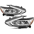 PENSUN Halogen Headlight Assembly Fit for 2016 2017 2018 Nissan Altima Replacement Headlamp Chrome Housing (Driver & Passenger Side)