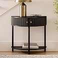Amazon.com: Stead Fluted Half Moon Shaped Console Table, Small Entry ...