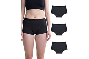 Neione Women Period Underwear Heavy Flow Cotton Sleep Boyshort High Waisted Menstrual Panties Holds 5 Tampons