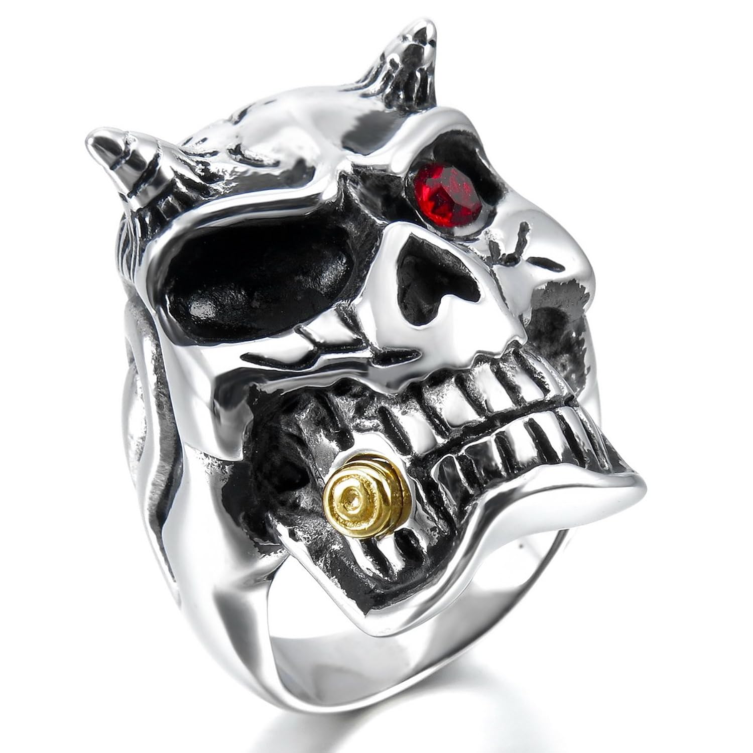 MunkiMix Grande Gran Acero Inoxidable Anillo Ring Cz Cubic Zirconia Circonita Negro