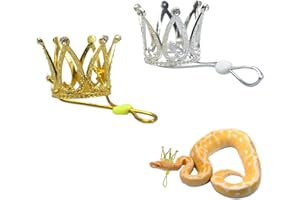 2 Pack Snake Crown with Adjustable Elastic Chin Strap for Ball Python Snake Tiny Pet Crown