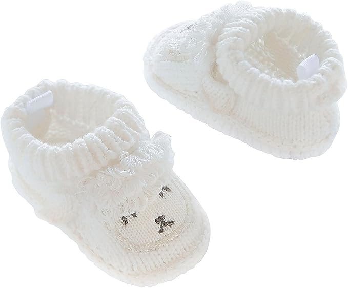 Carter's Baby Girls' Knit Booties, White, NEWBORN Amazon.co.uk Clothing