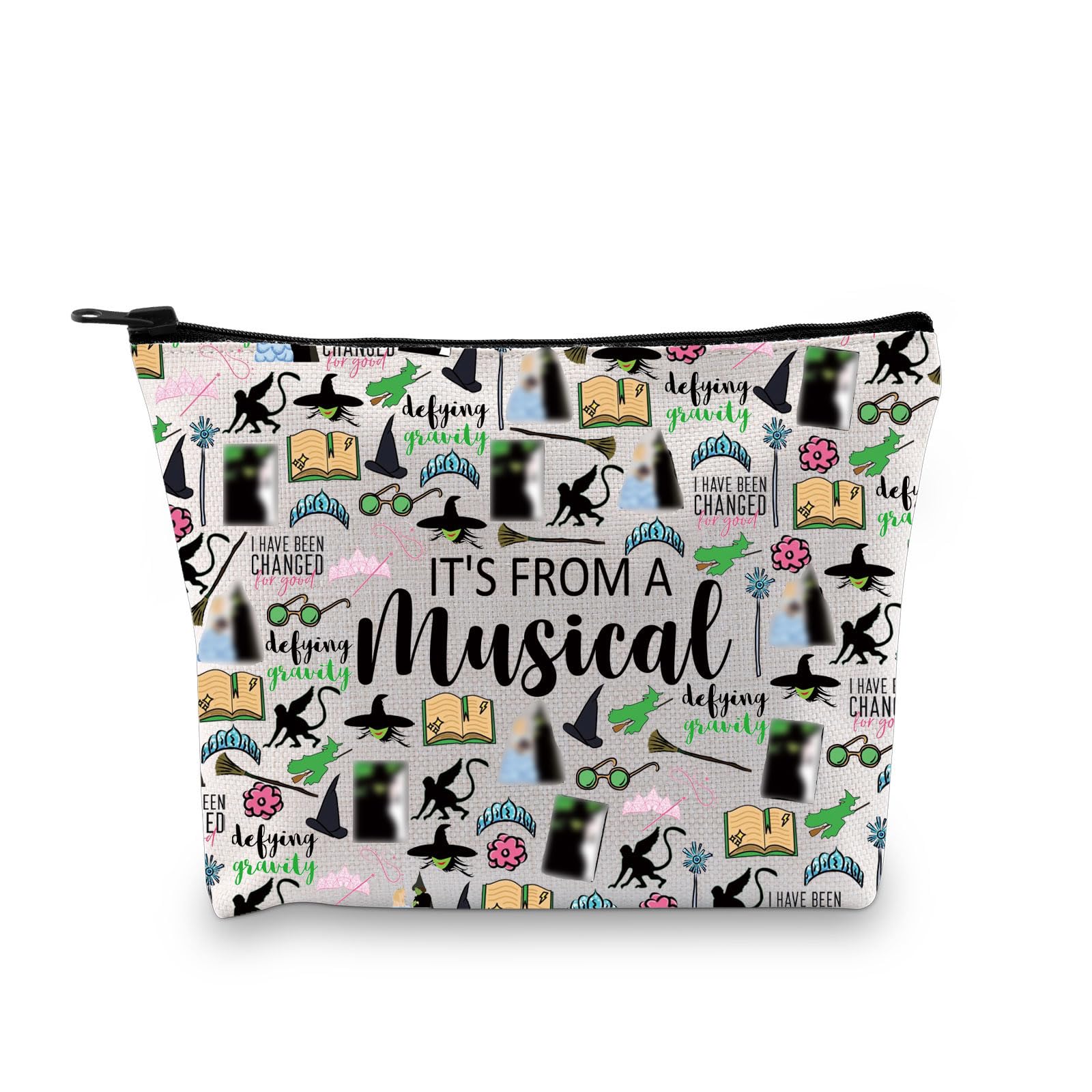 FromWick Broadway Theatre Inspired Gift - Musical Lover Zipper Pouch Makeup Bag (EU)