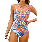 CUPSHE Women's One Piece Swimsuits Bathing Suits Cutout V Neck Tummy Control Adjustable Straps O Ring