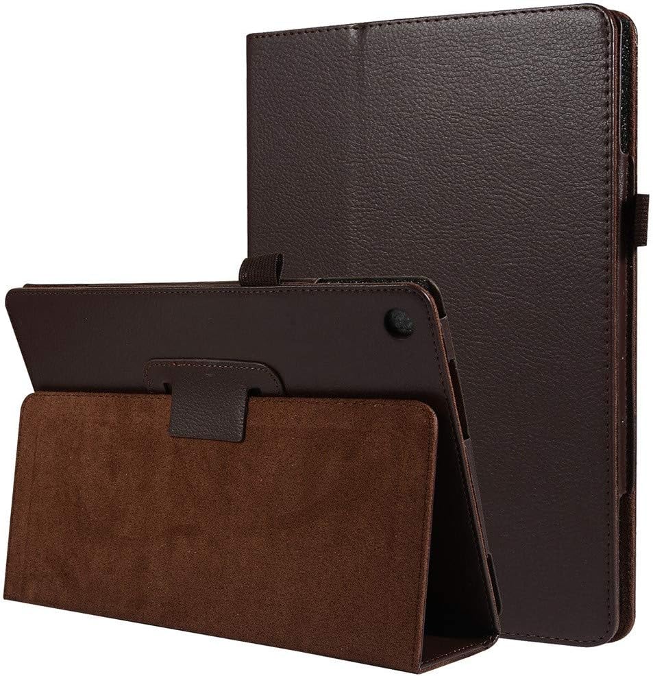 Cywulin Case for Huawei MediaPad M5 Lite 10 Ultra Lightweight Slim Smart PU Leather Shell Stand Folio Case Cover with Auto Sleep Awake for Huawei MediaPad M5 Lite 10 10.1 Inch 2018 Release (Brown)