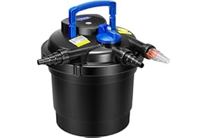 VIVOHOME 2110GPH Bio Pressure Pond Filter with 13W Light, Multi-Size Adapters for Koi Ponds up to 1057 Gallons or Ornamental Ponds up to 2113 Gallons