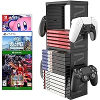 ASFSKY Game Storage Tower Universal Video Game Storage for 24 Games Storage Stand Compatible with PS5 PS4 Xbox Nintendo Switc