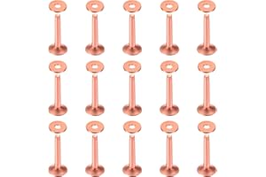 Swpeet 50Pcs 10×3.3×19mm Copper Rivet and Burrs Assortment Kit, DIY Leather Kit for Belts Wallets Collars Leather Products Cr