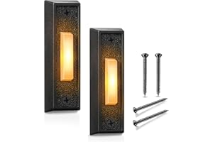 2 Pcs Lighted Doorbell Button, LED Wall Mounted Door Bell Button Wired, doorbell,Suitable for Home Door/Garage Door Opener Bu