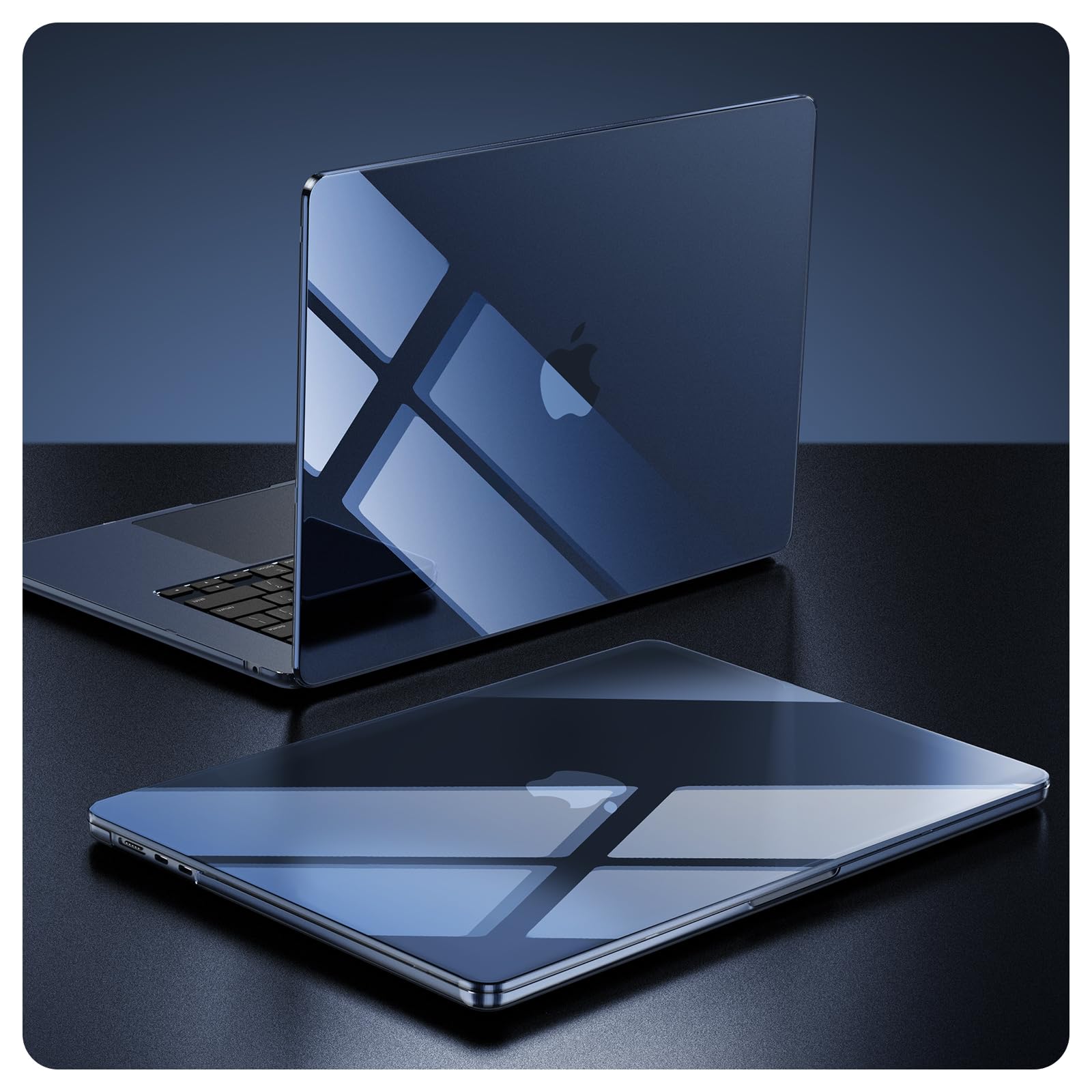 Photo 1 of Soonjet for MacBook Air 15 inch Case M4 2025 2024 2023 M3 M2 [Exclusive Midnight, Dazzle Boldly] Hard Shell Cover A3241 A3114 A2941 - Crystal Midnight