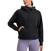 CRZ YOGA Womens SoftAura Full Zip Up Hoodie Workout Casual Hooded Sweatshirt Long Sleeve Athletic Jacket