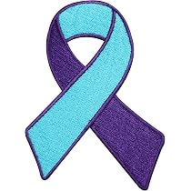 Prostate Cancer Awareness Blue Ribbon Patch 3.5" Embroidered Iron-On Applique