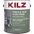 KILZ Low-Lustre Enamel Porch & Patio Latex Floor Paint, Interior/Exterior, Slate Gray, 1 Gallon