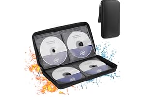 BALAPERI Fireproof CD Case, 64 Capacity DVD Case Holder Organizer, EVA Protective Wallet Storage Organizer, Portable CD Storage Case for Car Travel Home Office