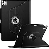 Fintie 360 Degree Rotating Case for iPad Pro 13-inch (M5) 2025 / (M4) 2024 | 360&deg; Swivel Stand, Landscape &amp; Portrait Viewing, Shockproof Protective Cover, Pencil Holder, Auto Sleep/Wake, Black