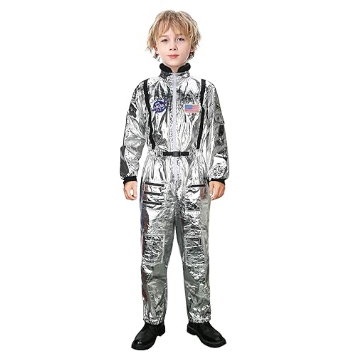 NIHONCOS Silver Astronaut Costume Spacesuit Spaceman Jumpsuit