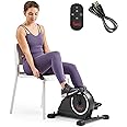 Sunny Health & Fitness Dual Function Under-Desk Bike Trainer, Mini Exercise Machine for Senior Training, Arm/Leg Cardio Cycle Workout, Optional Magnetic, Motorized & Free SunnyFit App Bluetooth Link
