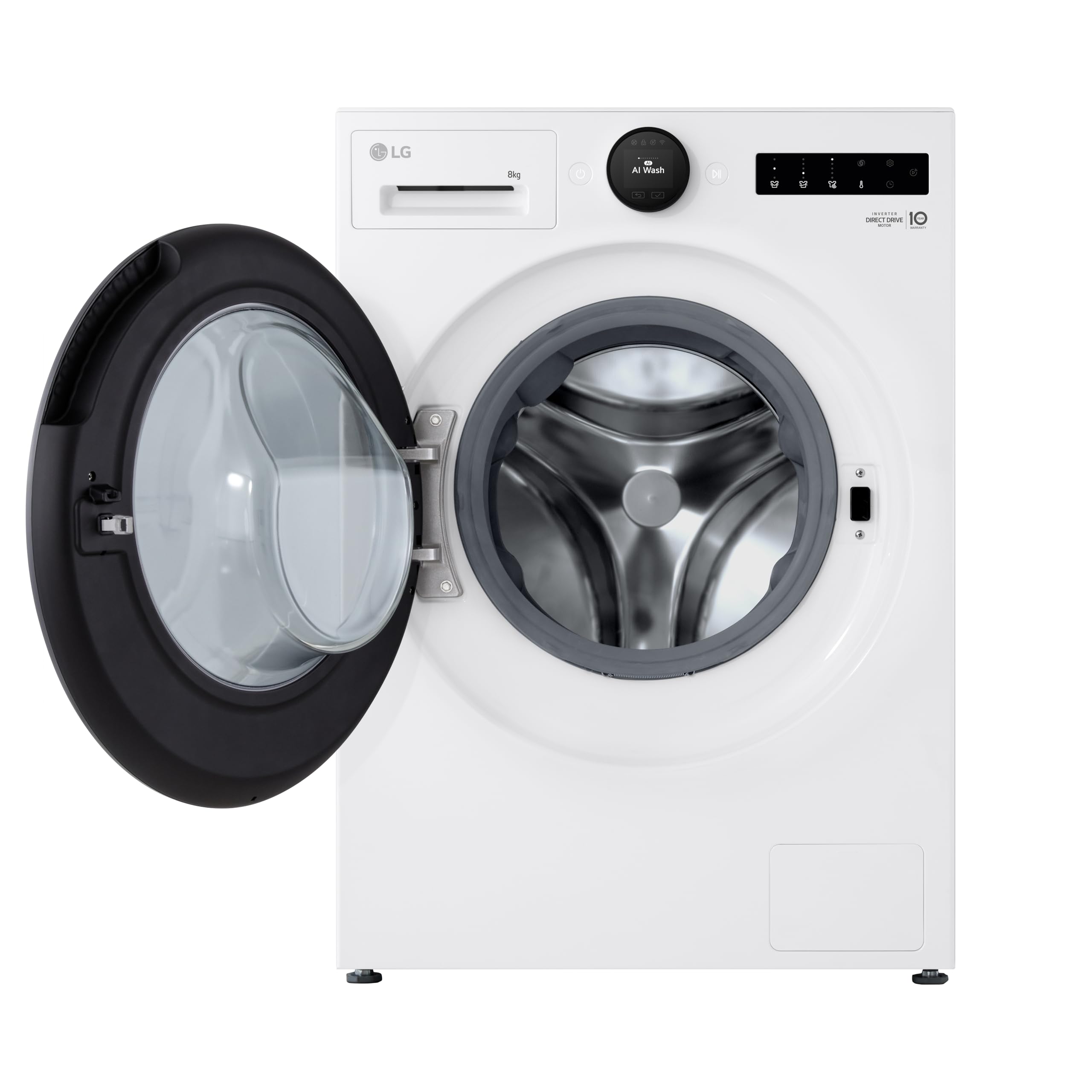 LG F4WX808YC Waschmaschine (8 kg, Energieklasse A-20%, 1.350 U/Min.) mit AI Wash, Easy-Touch Drehregler, TurboWash 360, Weiß 2