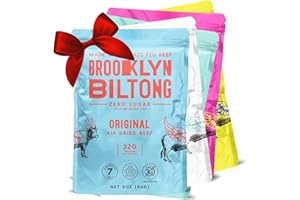 Brooklyn Biltong Beef Jerky Snack (2 oz, Pack of 5) - Grass Fed, Whole30, Zero Sugar, Paleo Friendly with No Artificial Ingredients, 32g of Protein per package, No Sugar Everyday Snack